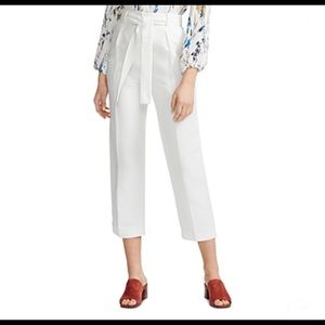 Maje Palizane Cropped Straight-leg Pants In White